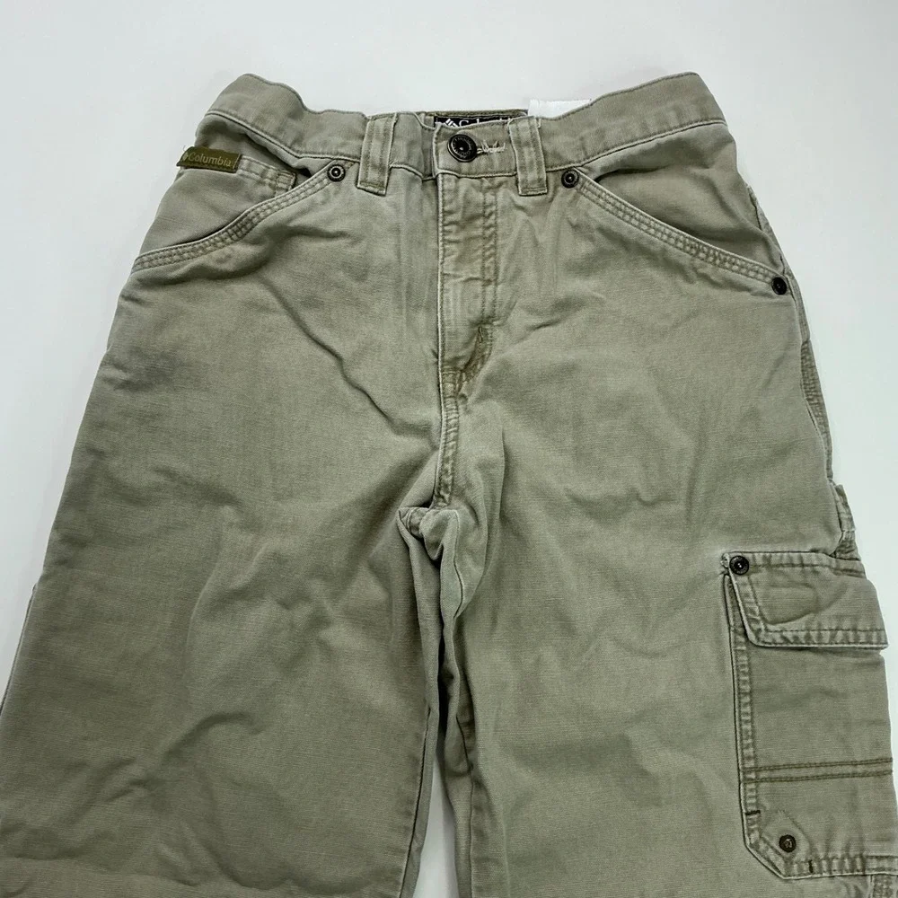 Columbia Khaki Cargo Pants Kids Size 10 Youth Rugged Cotton Canvas Outdoor